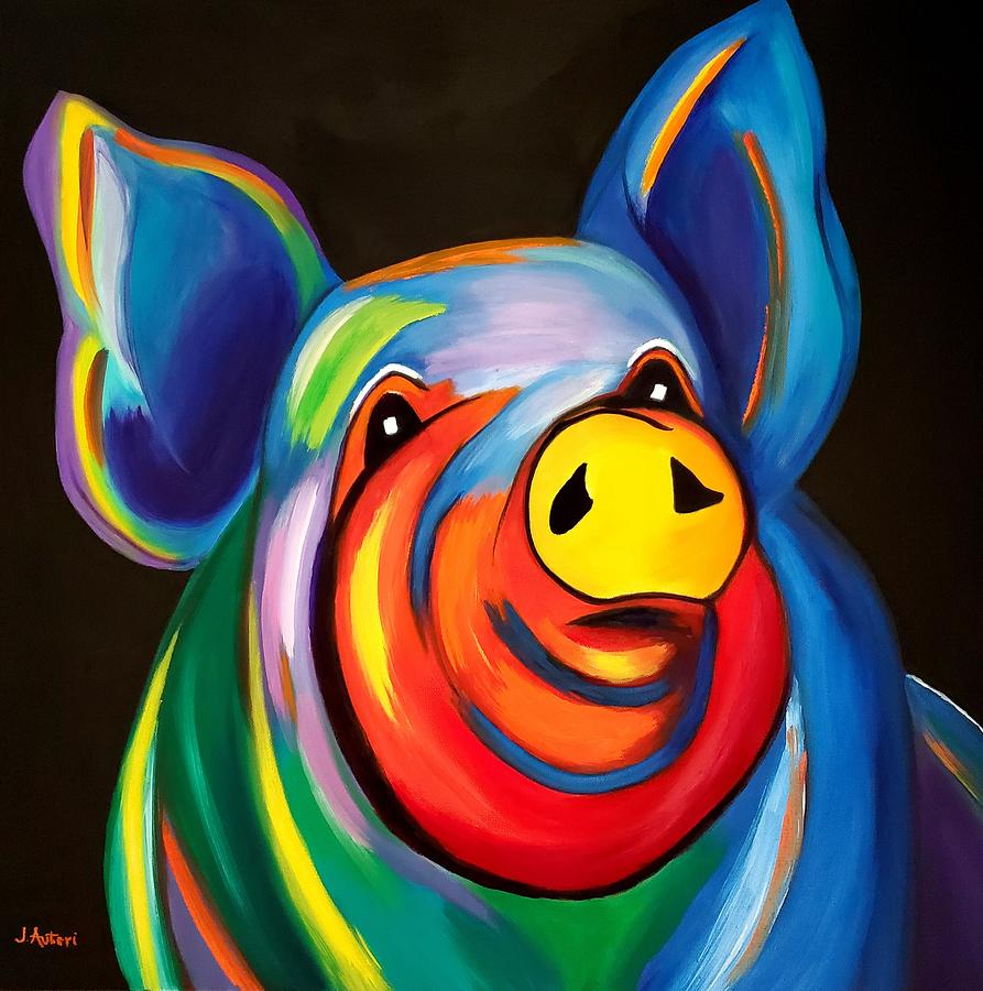 Pig Painting by Joyce Auteri