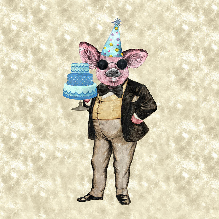 PIG OUT its Your Birthday Digital Art by Doreen Erhardt