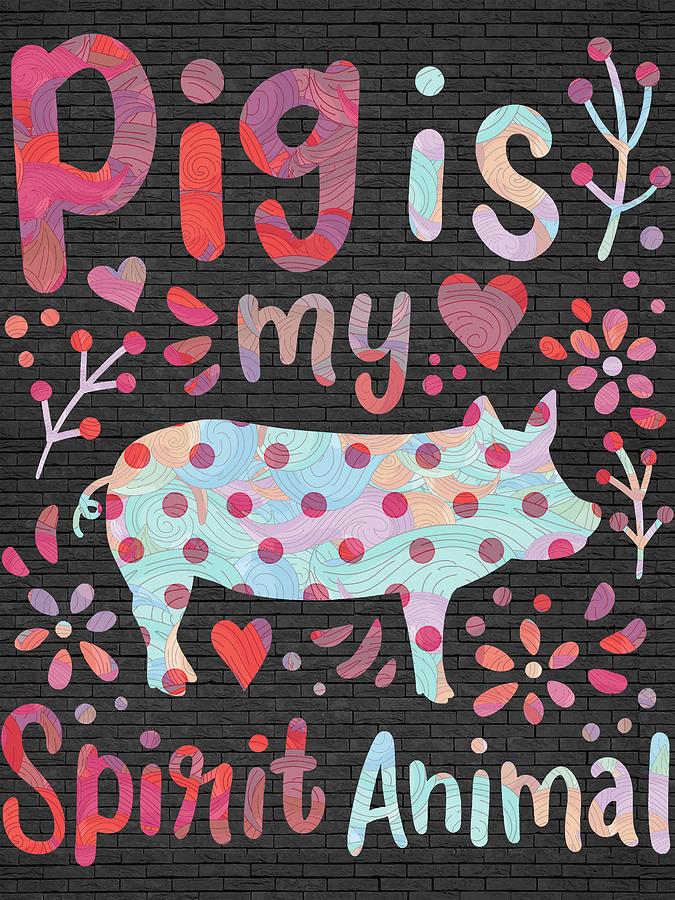 Pig Spirit Animal Digital Art by Clint McLaughlin - Pixels