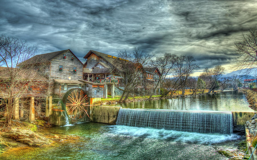 Pigeon Forge TN Old Mill Restaurant General Store Grist Mill Fall Architectural Art Photograph by Reid Callaway