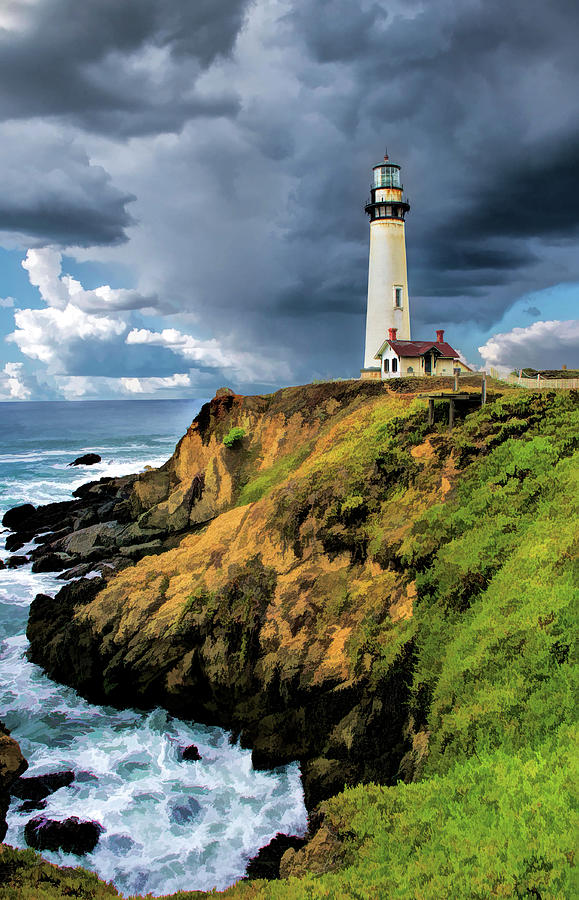 Pigeon Point Lighthouse Painting by Christopher Arndt