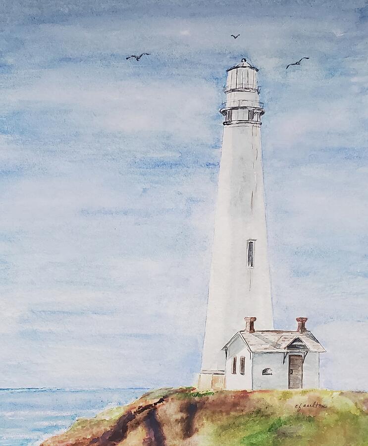 Pigeon Point Lighthouse Painting by Claudette Carlton