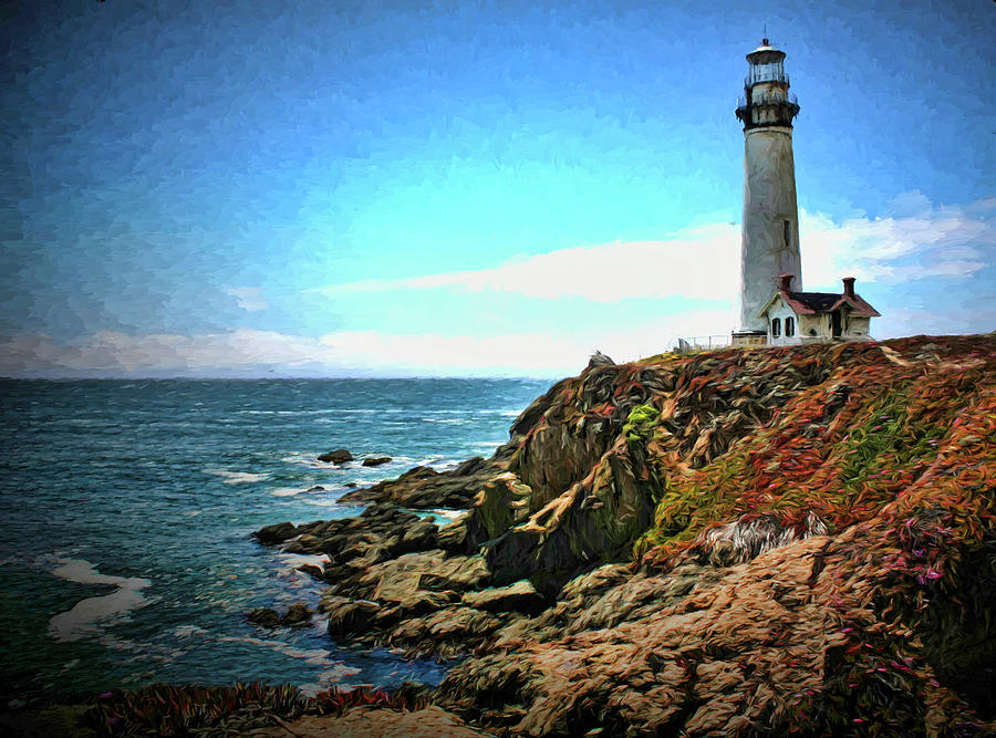 Pigeon Point Lighthouse Painting Photograph by Judy Vincent