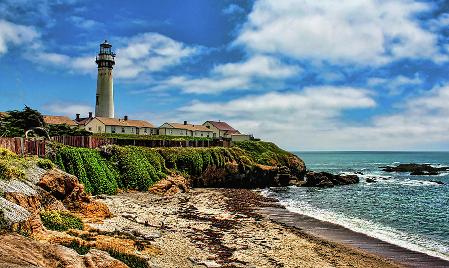 Pigeon Point Lighthouse With Beach Photograph