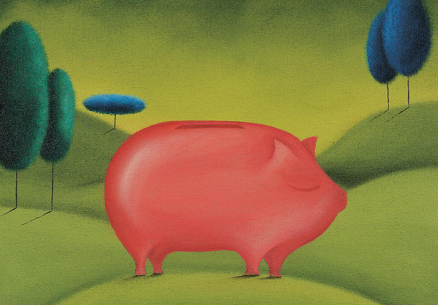 Piggy Bank Drawing by Mandy Pritty