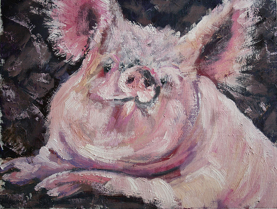 Piggy I Painting by Svetlana Samovarova