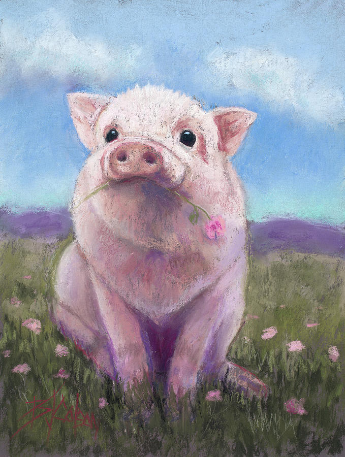 Piggy Love Painting by Billie Colson