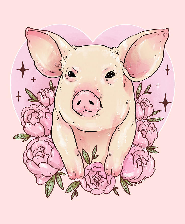 Piggy Love Poster aesthetic Painting by Stevens Hannah | Fine Art America