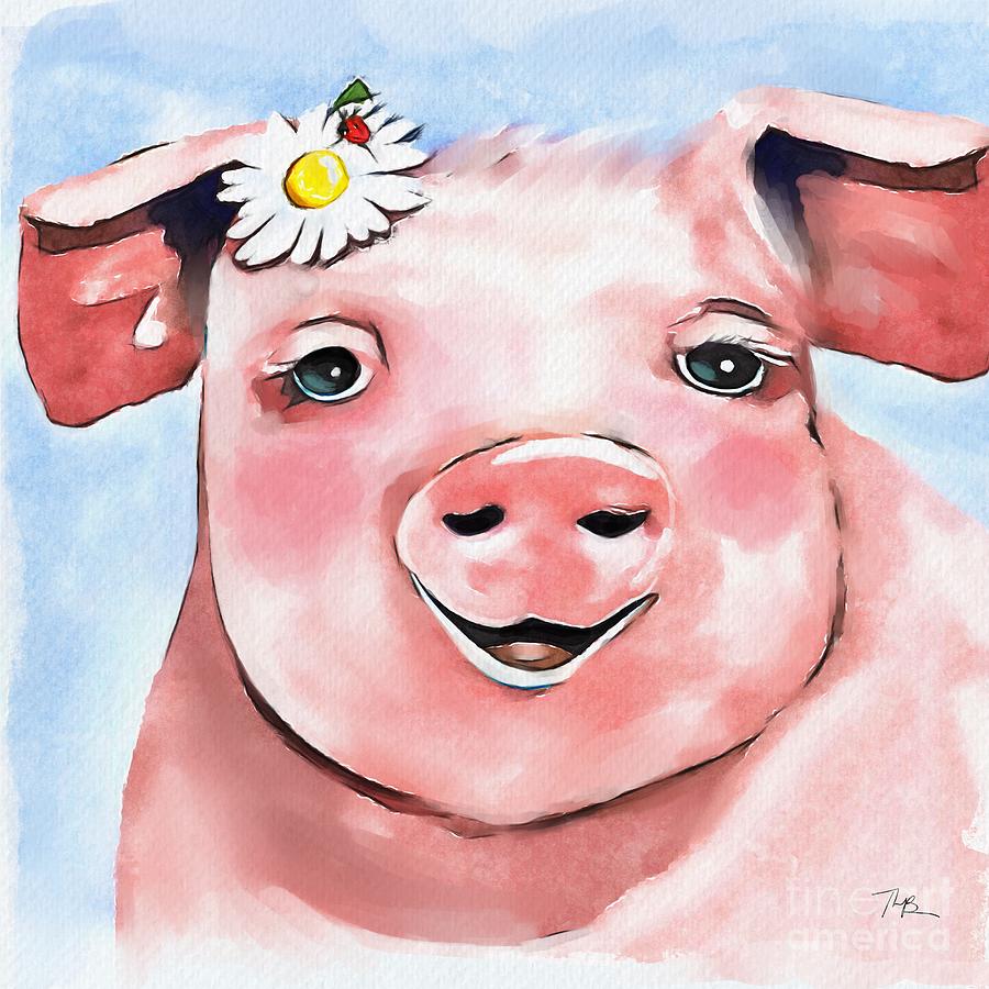 Piggy Painting by Tammy Lee Bradley
