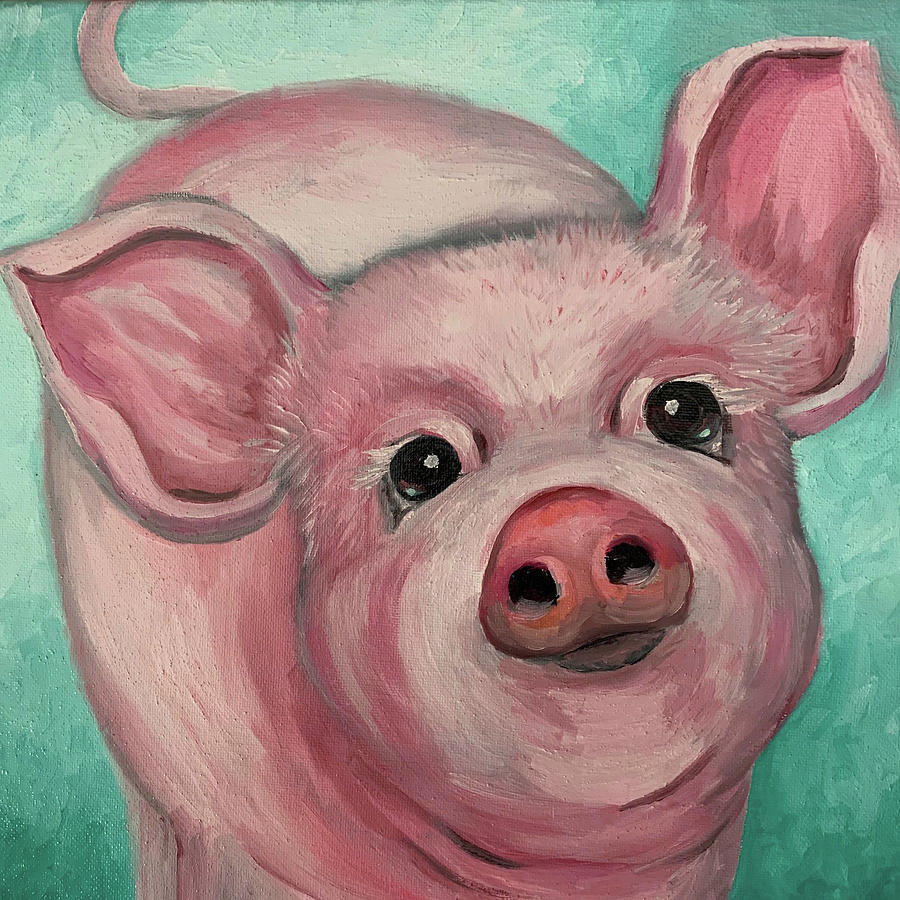 Piglet Painting by Barbara Landry
