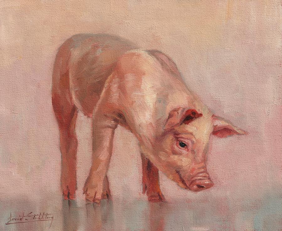 Piglet Painting by David Stribbling