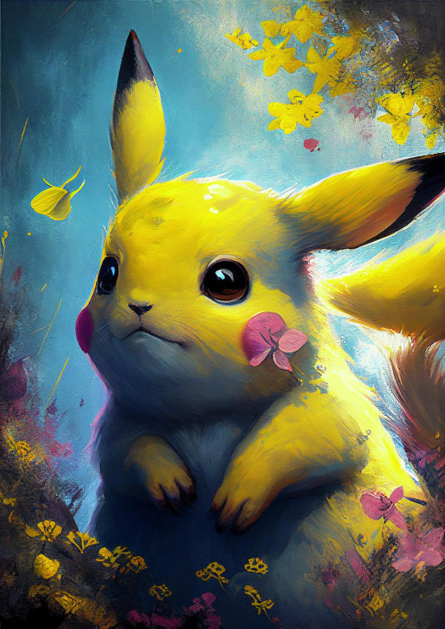 Pikachu Pokemon Painting Digital Art by Christophe Henin - Pixels
