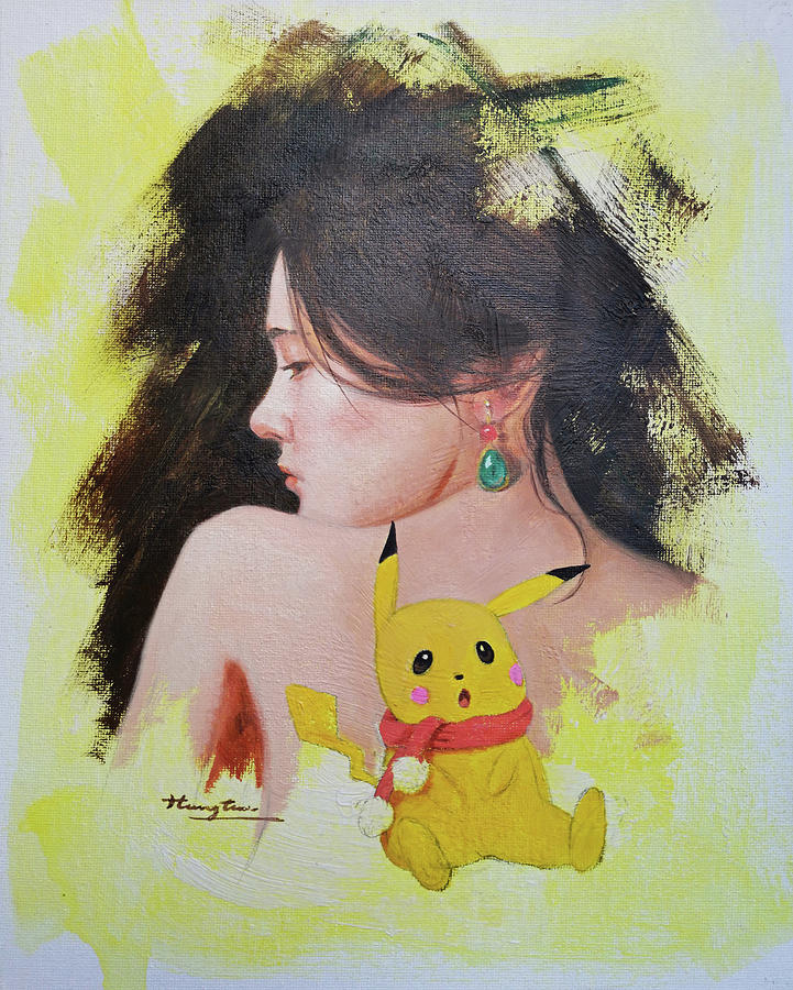 Pikachus Secret Painting by Hongtao Huang