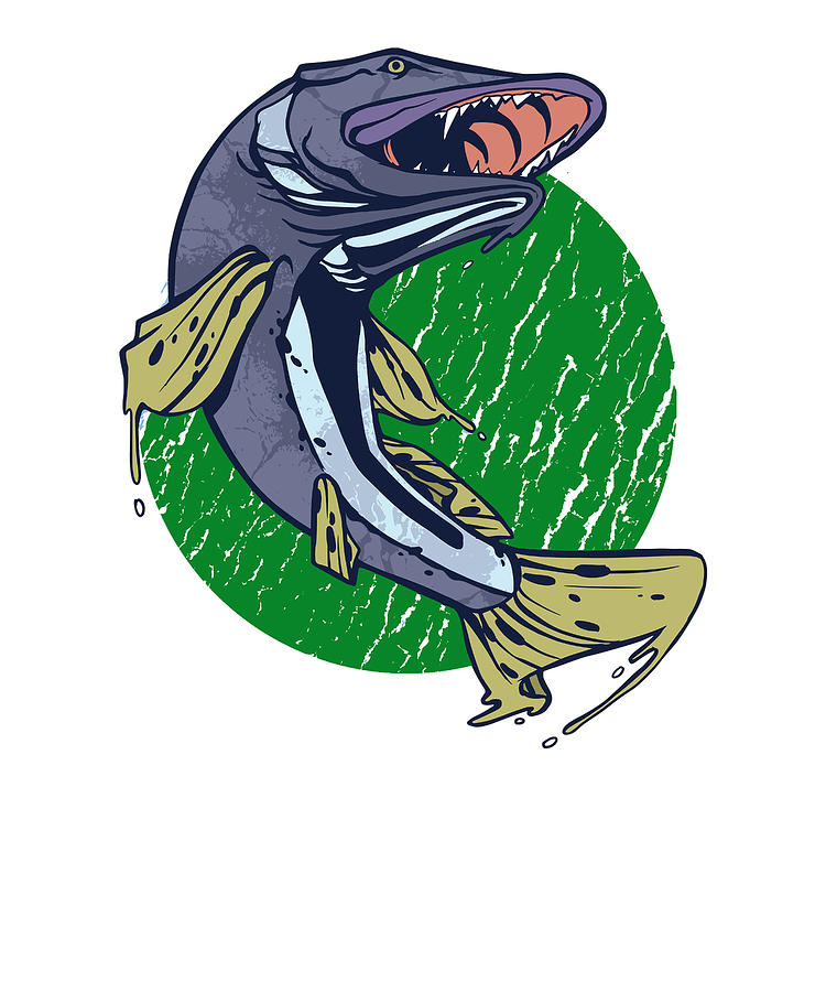Pike motive predator fish angler gift men Digital Art by Benjamin