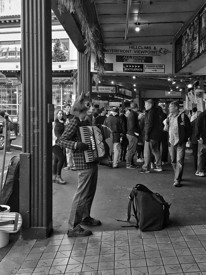 Pike Place Busker Photograph by Jerry Abbott