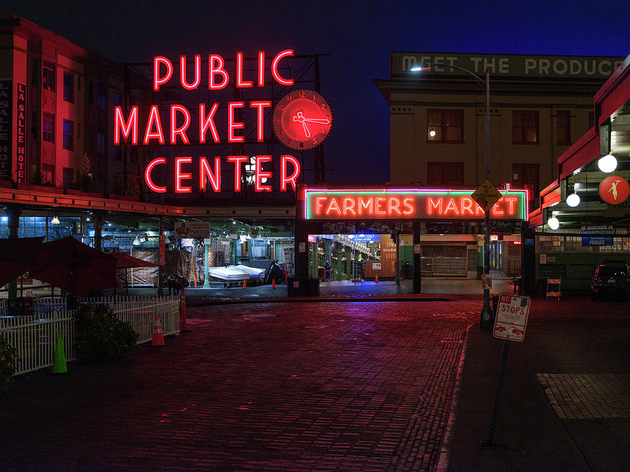 Seattle Photograph - Pike Place Market At Night by Doug Ash