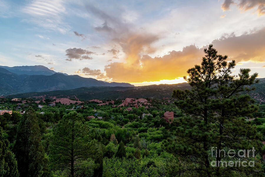 Colorado Springs Photograph - Pikes Peak Colorado Golden Evening by Jennifer White