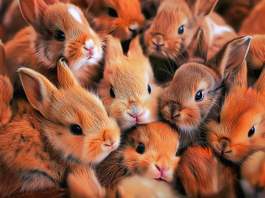 Rabbit Photograph - Pile-o-Bunnies by Pete Federico Rabbit Photograph - Pile-o-Bunnies by Pete Federico