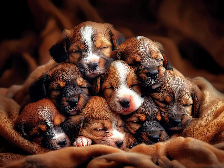 Puppy Photograph - Pile-o-Puppies by Pete Federico Puppy Photograph - Pile-o-Puppies by Pete Federico