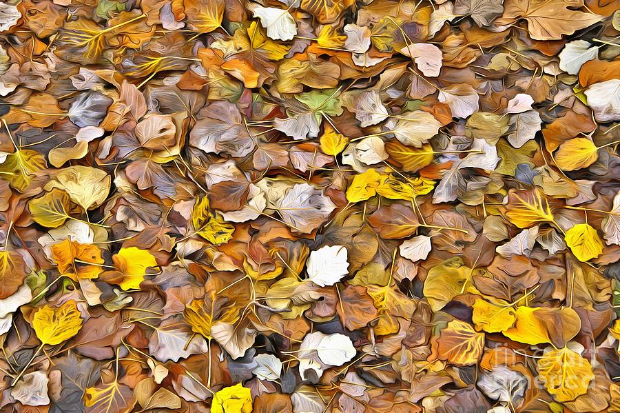Pile of Autumn leaves Painting by George Atsametakis