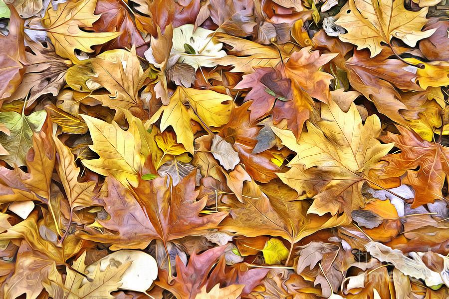 Pile of Autumn leaves II Painting by George Atsametakis