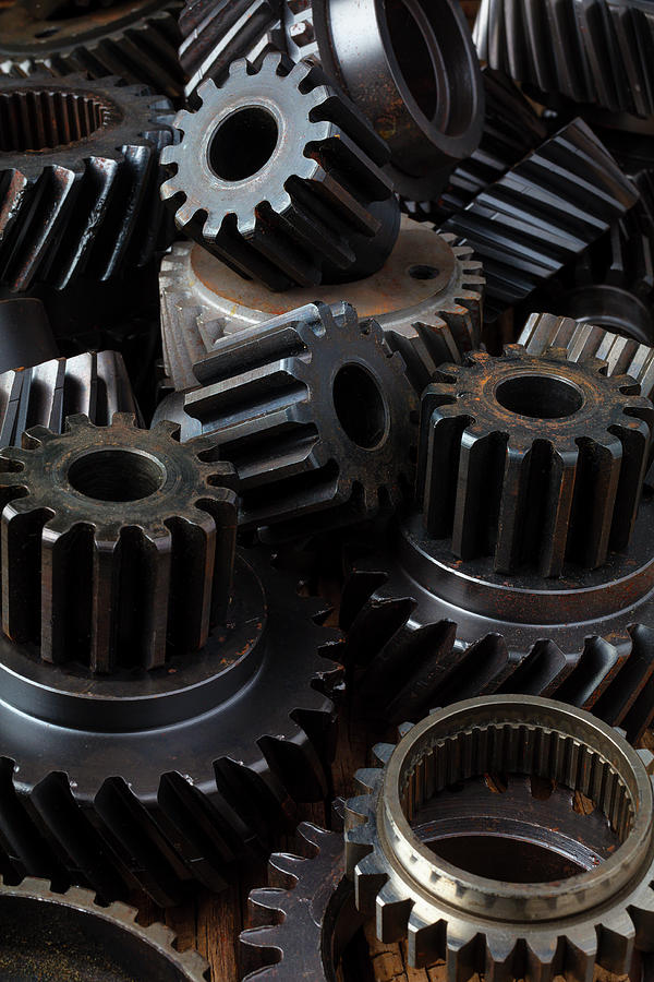Tool Photograph - Pile Of Old Gears by Garry Gay