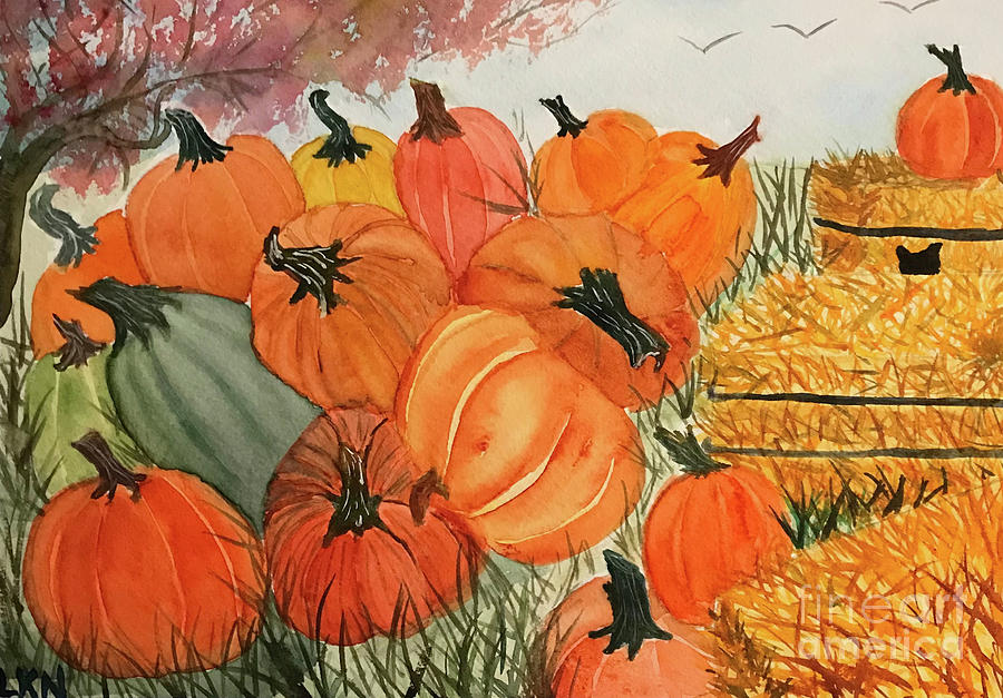 Pile of Pumpkins Painting by Lisa Neuman