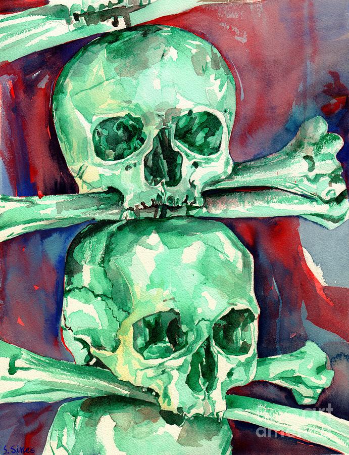 Skull Painting - Pile Of Skulls by Suzann Sines