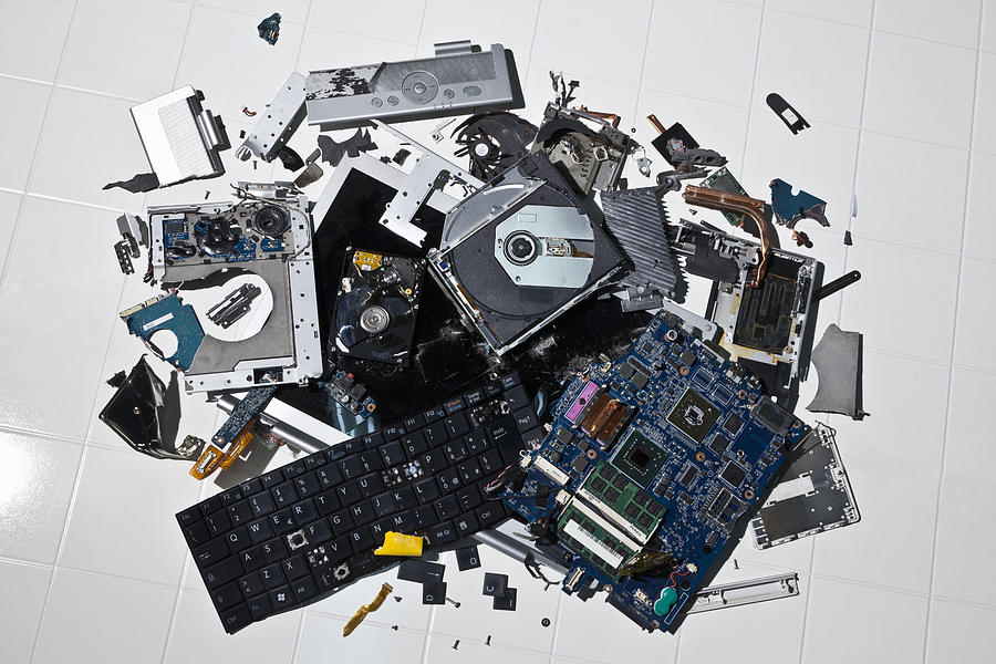 Pile of smashed computer parts Photograph by Walter Zerla