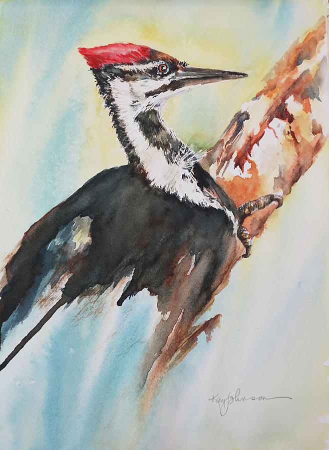 Pileated Woodpecker 2 Painting by Kay Johnson - Fine Art America