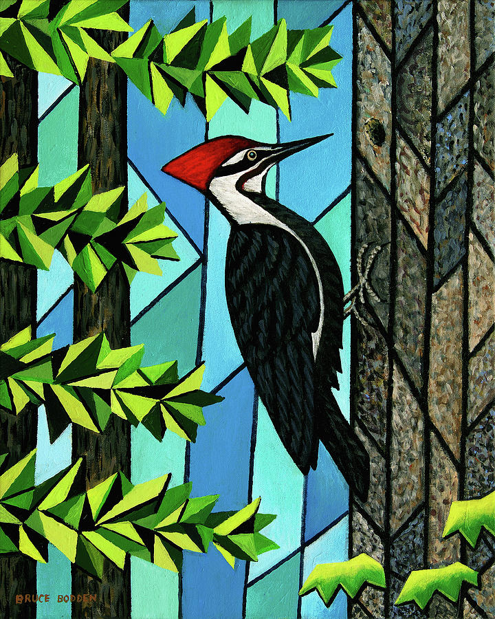Pileated Woodpecker Painting by Bruce Bodden
