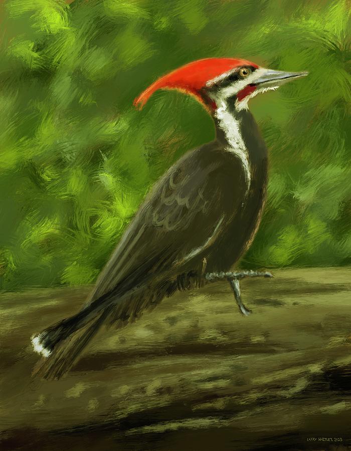 Pileated Woodpecker Painting by Larry Whitler