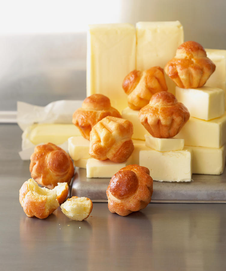 Piles Of Brioche On Piles Of Butter Photograph by Annabelle Breakey