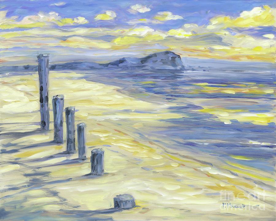 Beach Painting - Pilings on the Beach by Paul Brent
