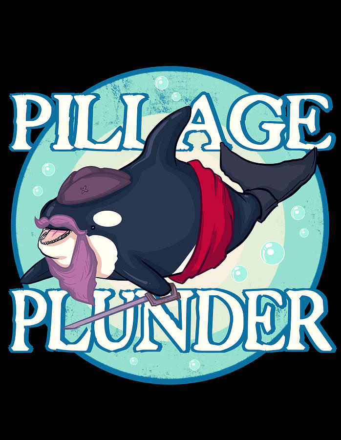 Whale Drawing - Pillage Plunder by Ludwig Van Bacon