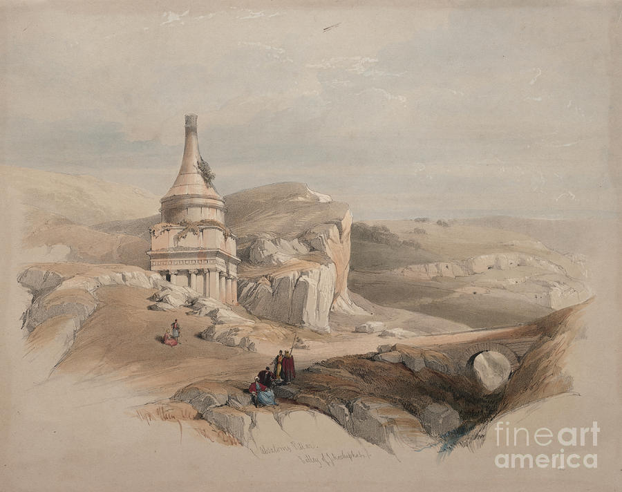 Pillar of Absalom, Jerusalem 1839 q1 Painting by Historic illustrations