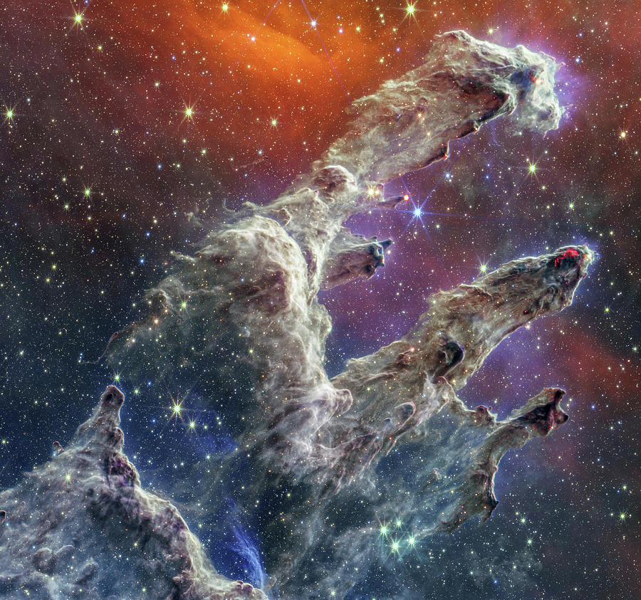 Interstellar Photograph - Pillars of Creation Composite Image by Nasa