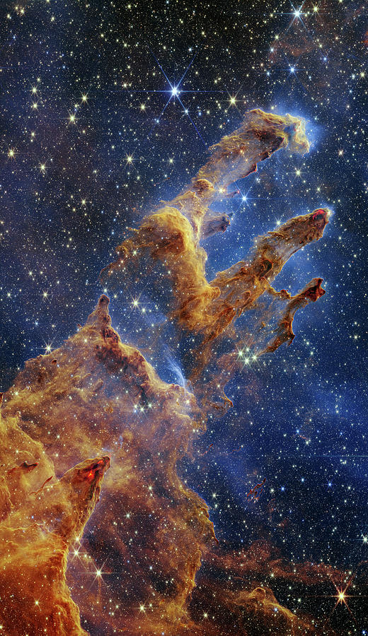 Interstellar Photograph - Pillars Of Creation NIRCam Image by Nasa