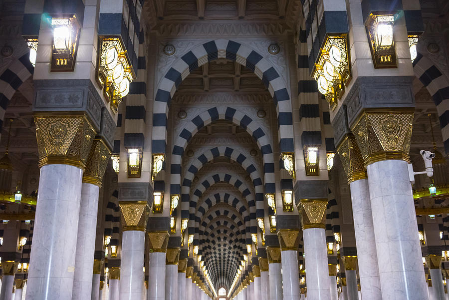 Pillars of Mosque Al-Nabawi of Medina Photograph by Shaifulzamri