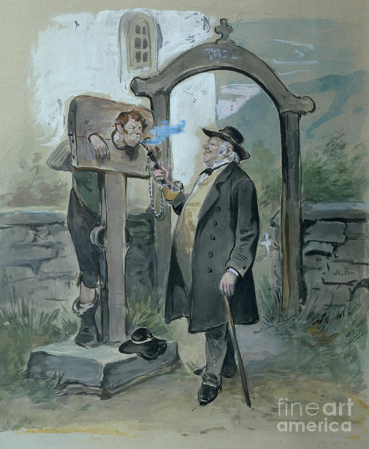 Pillory, 1902 Drawing by O Vaering by Nils Bergslien