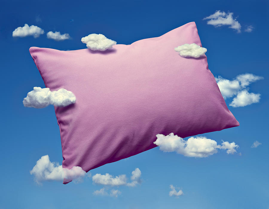 Pillow and clouds, dreaming and sleep Drawing by Westend61