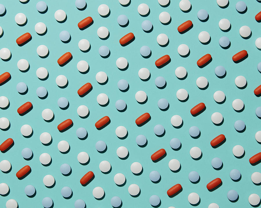 Pills and Painkillers on a Grid Photograph by Shana Novak