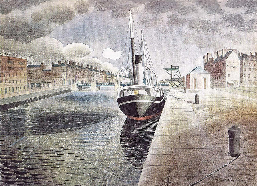 Pilot Boat At Le Havre By Eric Ravilious Drawing