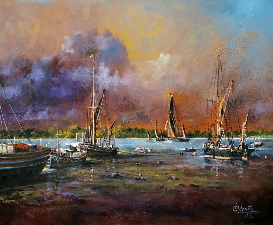 Pin mill, England Painting by Raouf Oderuth