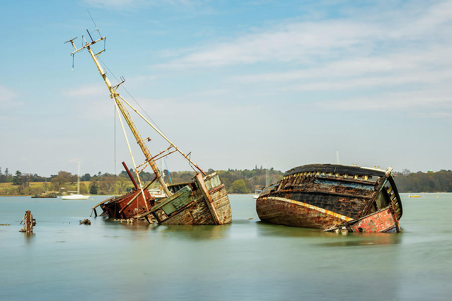 Pin Mill wrecks long exposure 1 Photograph by Steev Stamford