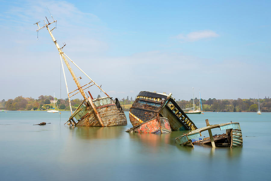Pin Mill wrecks long exposure 3 Photograph by Steev Stamford