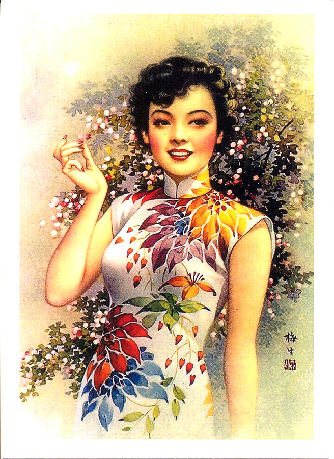 Pin-up China Woman Digital Art by Long Shot