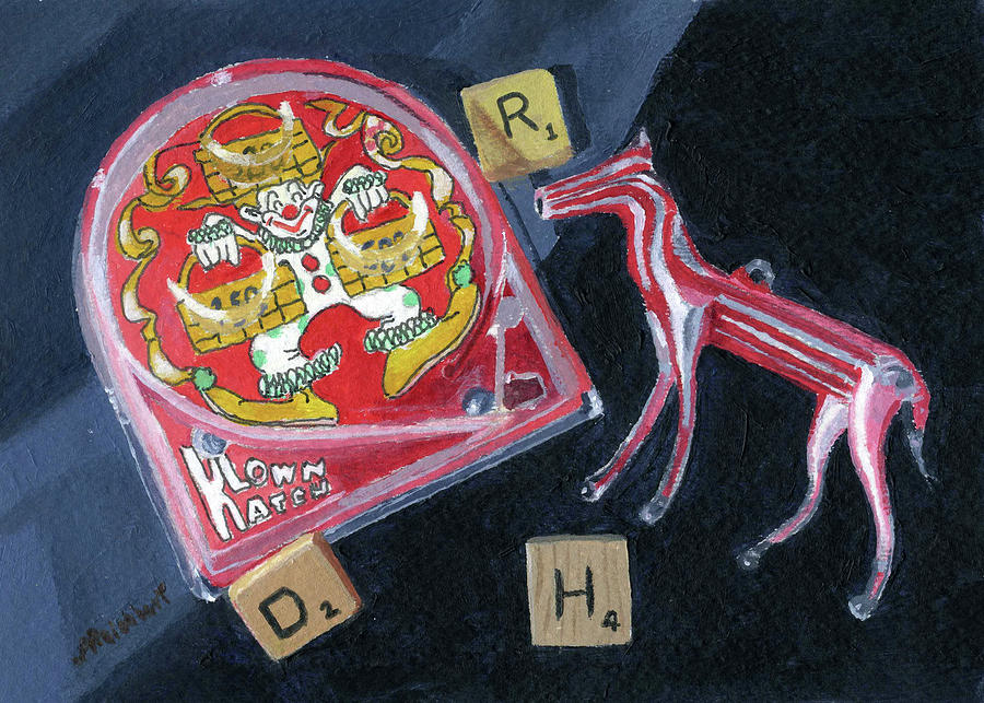 Pinball Scrabble Painting by Lynne Reichhart