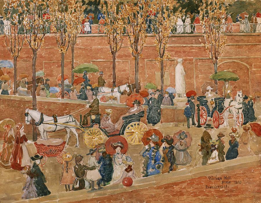 Maurice Prendergast Painting - Pincian Hill  Rome by Maurice Prendergast