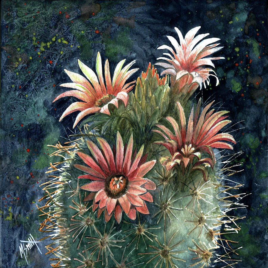 Pincushion Cactus Painting by Marilyn Smith